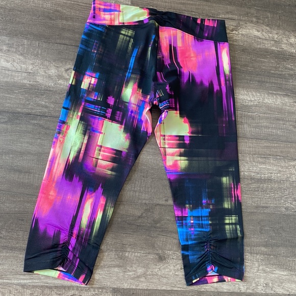 Calvin Klein Performance multicoloured abstract crop leggings yoga workout - Picture 9 of 10